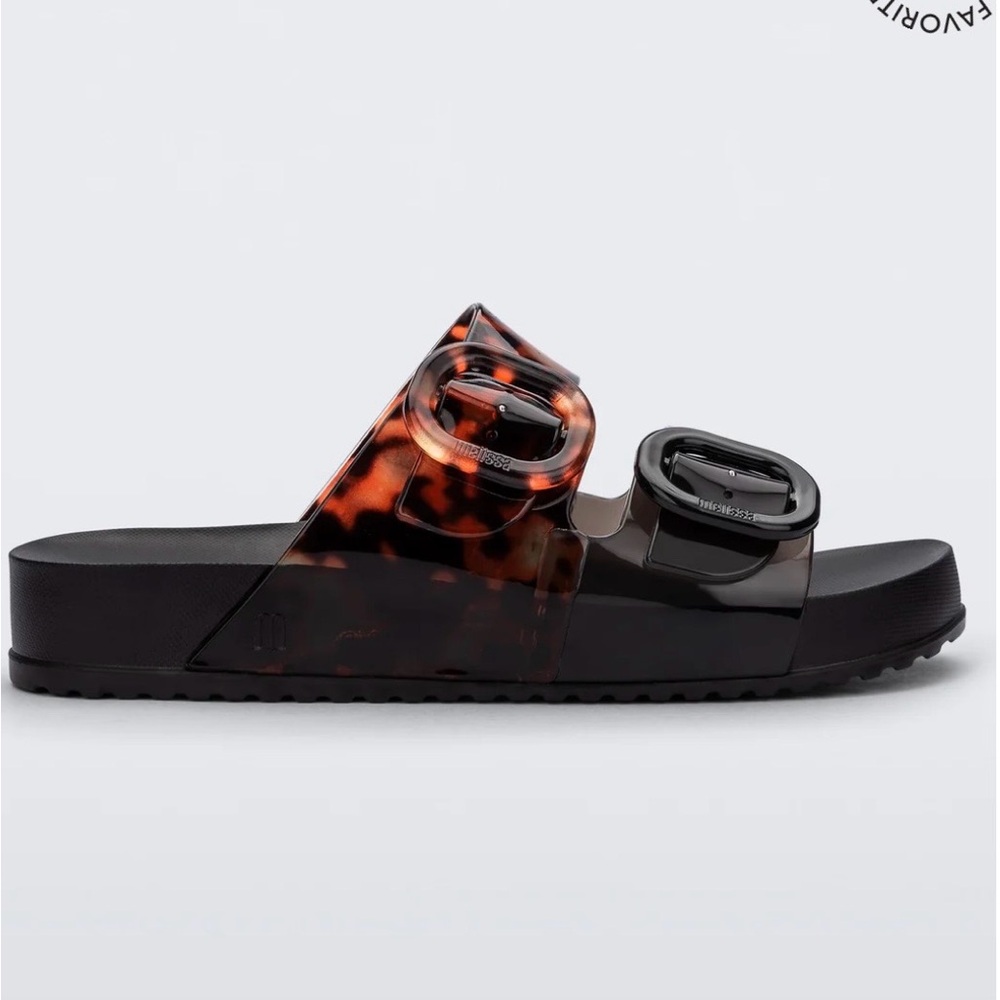 Melissa Palazzo Black and Leopard  Slides